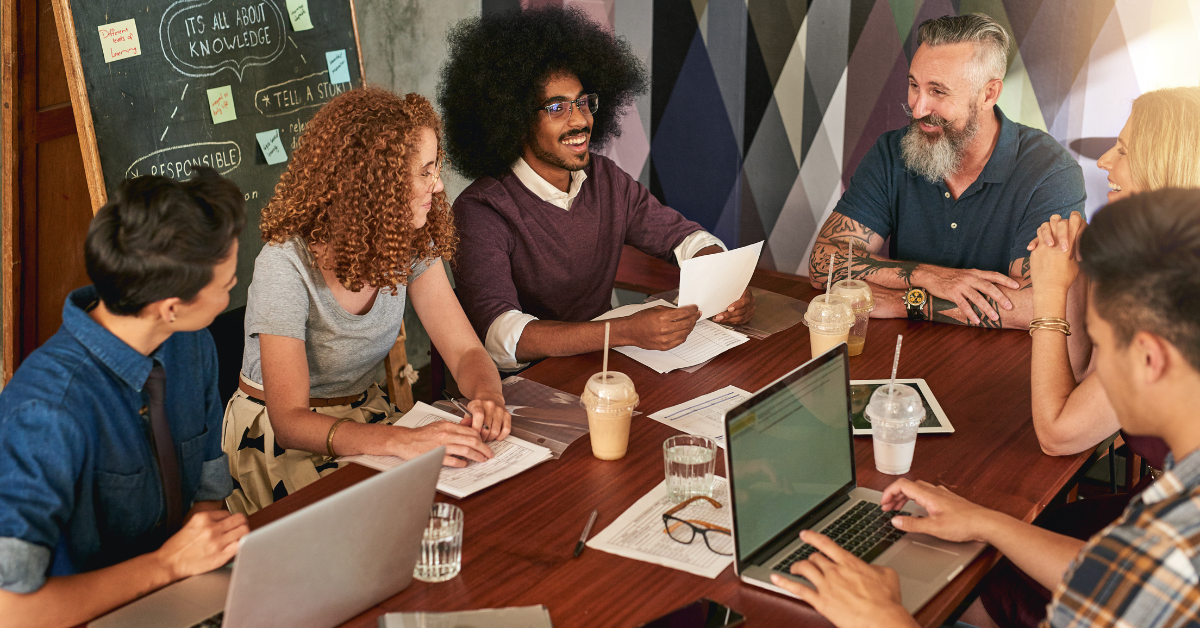 people working together and innovating