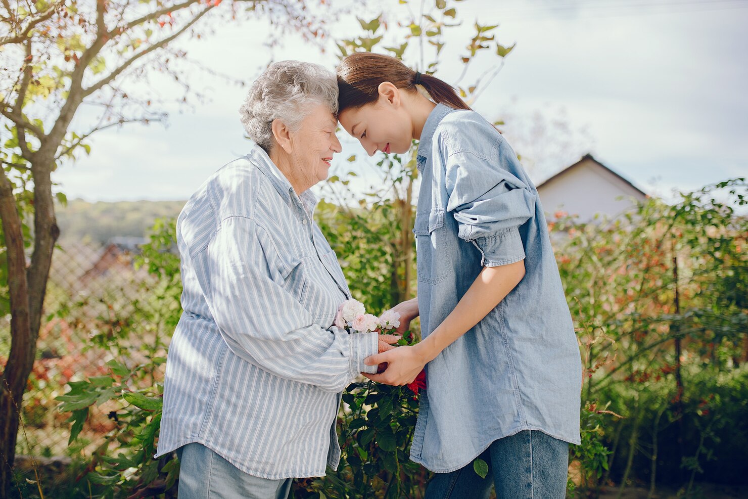 a young woman and her mother hugging