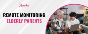 Remote monitoring for elderly parents with smart technology for safety and care.